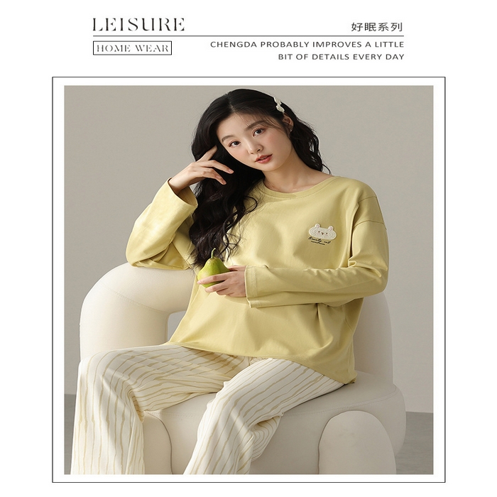 91家纺网 家纺一手货源 找家纺 （总）洛兰沙家居馆 春秋带胸垫纯棉月子服新款孕妇甜美可爱哺乳吸汗透气哺乳睡衣