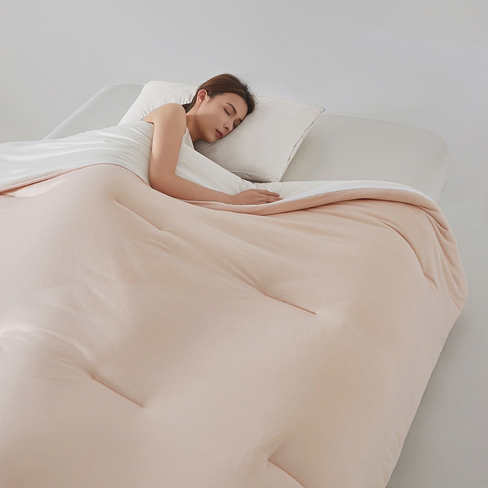 91家纺网 家纺一手货源 找家纺 锦尚坊被芯馆 2026新款针织棉深睡控温系列大豆夏被系列春秋被大豆冬被（四周踩棉 不跑棉） 柔粉