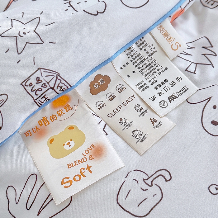 91家纺网 家纺一手货源 找家纺 萌飞  2026年新款A类针织棉嘟嘟被夏被春秋被空调被儿童学生被子被芯 简笔画