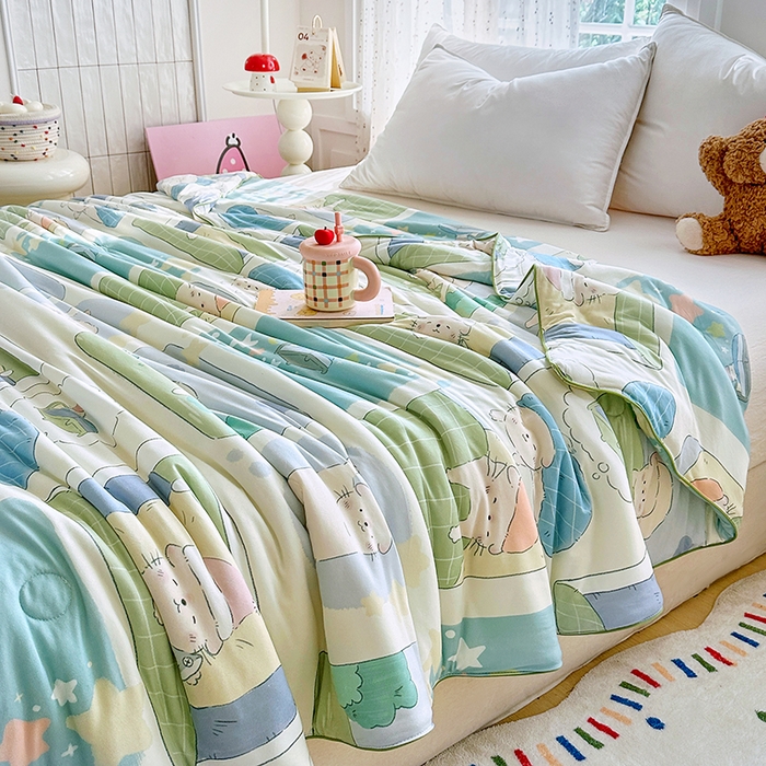 91家纺网 家纺一手货源 找家纺 萌飞  2026年新款A类针织棉嘟嘟被夏被春秋被空调被儿童学生被子被芯 喵喵屋