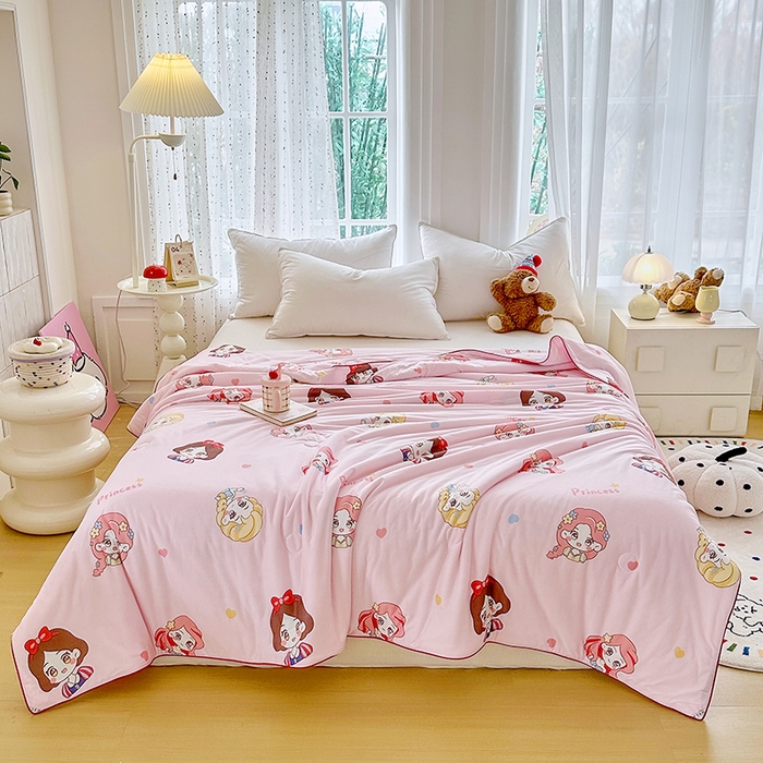 91家纺网 家纺一手货源 找家纺 萌飞  2026年新款A类针织棉嘟嘟被夏被春秋被空调被儿童学生被子被芯 小公举