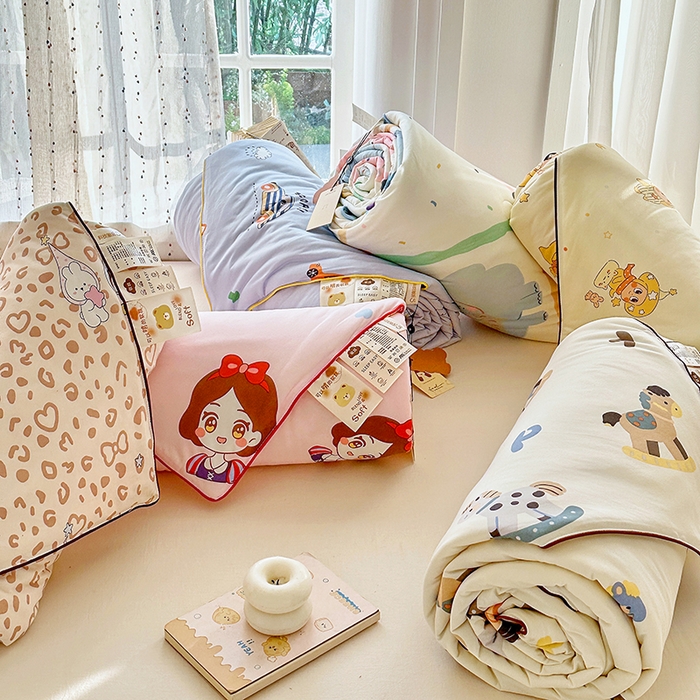 91家纺网 家纺一手货源 找家纺 萌飞  2026年新款A类针织棉嘟嘟被夏被春秋被空调被儿童学生被子被芯 组合图