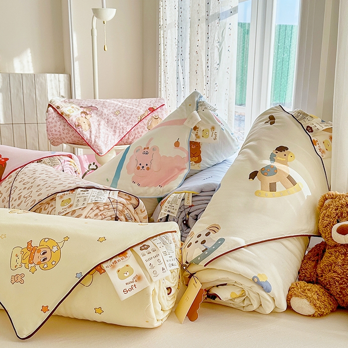 萌飞  2026年新款A类针织棉嘟嘟被夏被春秋被空调被儿童学生被子被芯 组合图