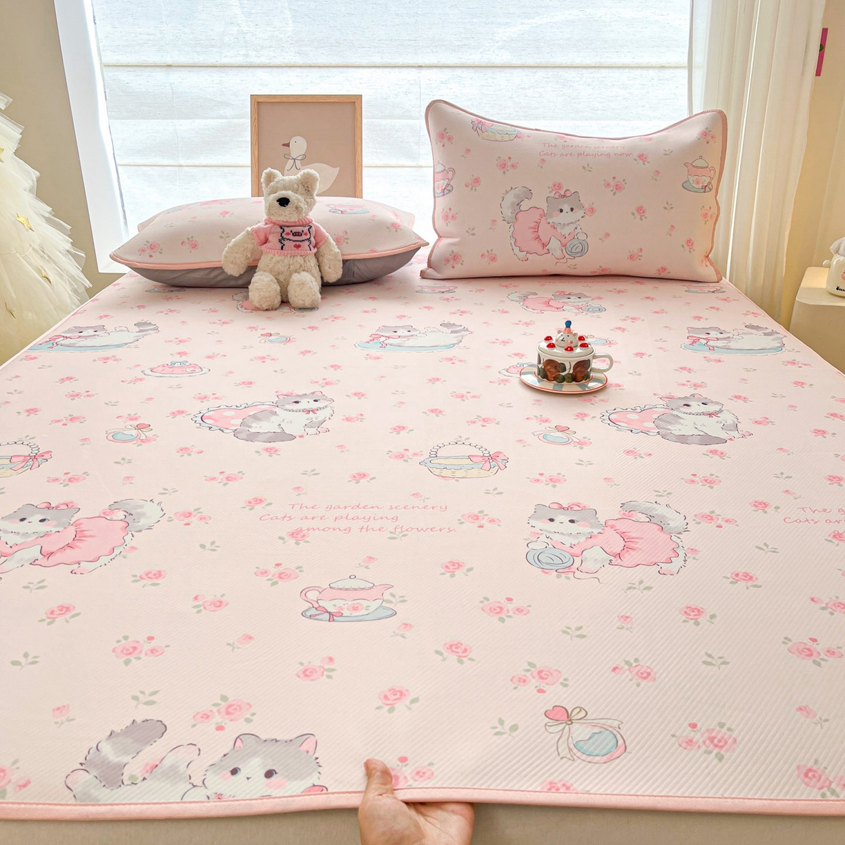 91家纺网 家纺一手货源 找家纺 川悦生活 2026新款凉感冰丝席大床小阪冰丝凉席 席喵萝花园