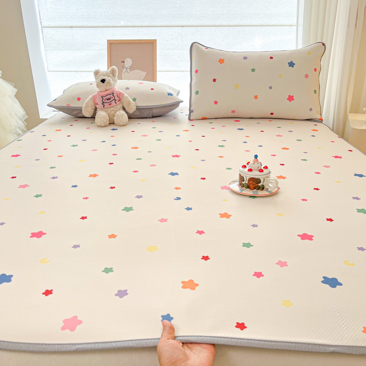 91家纺网 家纺一手货源 找家纺 川悦生活 2026新款凉感冰丝席大床小阪冰丝凉席 席晴天星星