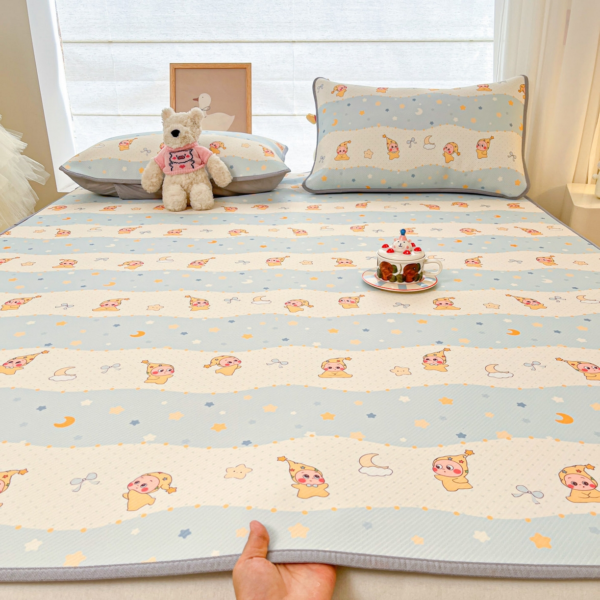 91家纺网 家纺一手货源 找家纺 川悦生活 2026新款凉感冰丝席大床小阪冰丝凉席 席数星星