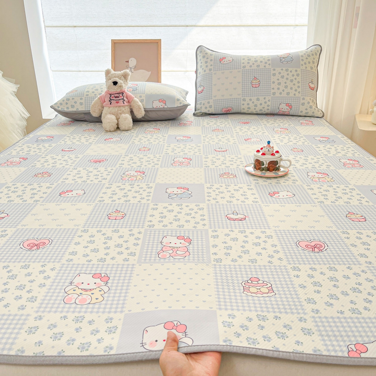 91家纺网 家纺一手货源 找家纺 川悦生活 2026新款凉感冰丝席大床小阪冰丝凉席 席小猫庄园