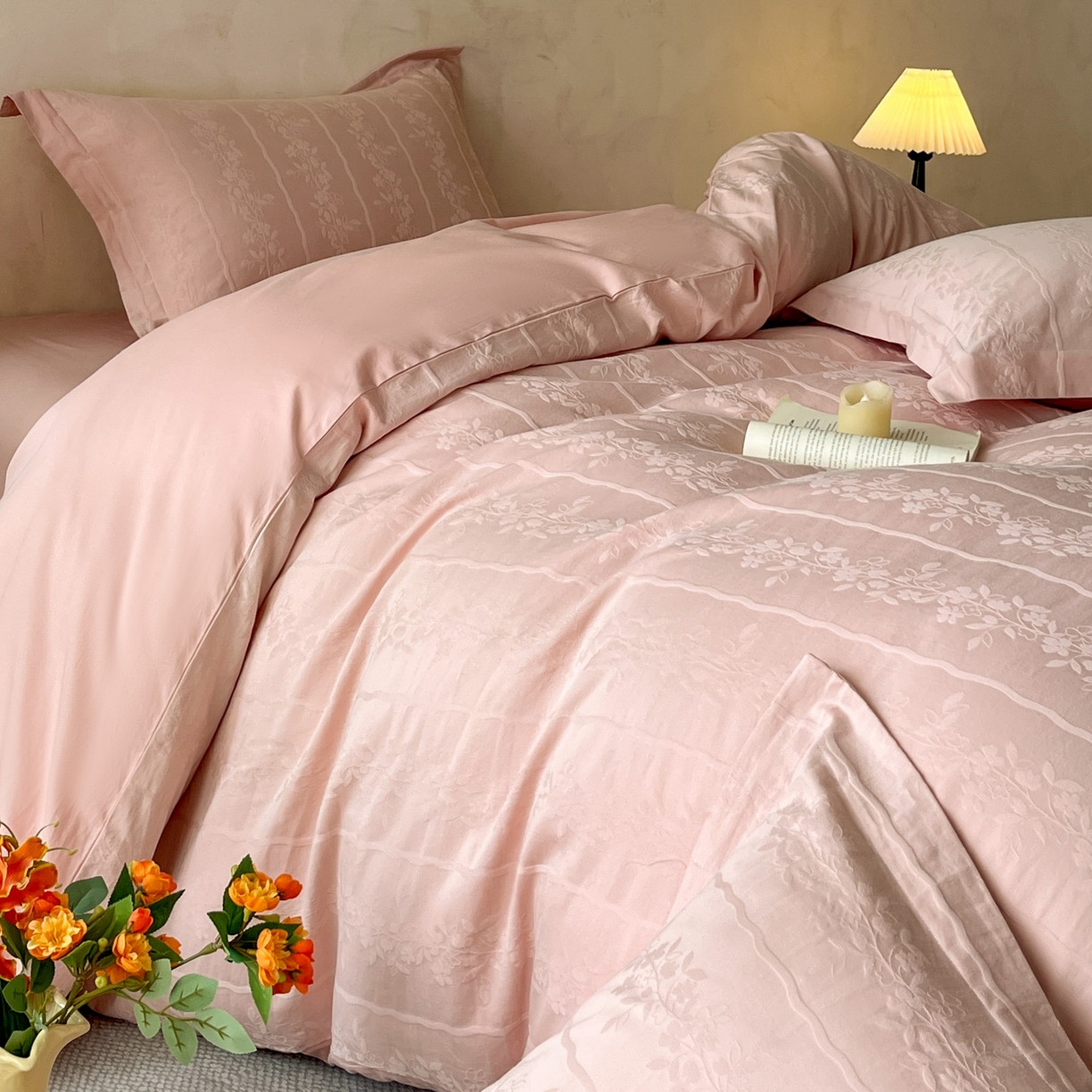 91家纺网 家纺一手货源 找家纺 （总）火麒麟家纺 2026新款A类全棉纯棉水洗立体浮雕提花纯棉四件套