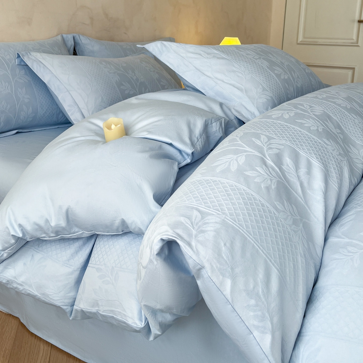 91家纺网 家纺一手货源 找家纺 （总）火麒麟家纺 2026新款A类全棉纯棉水洗立体浮雕提花纯棉四件套