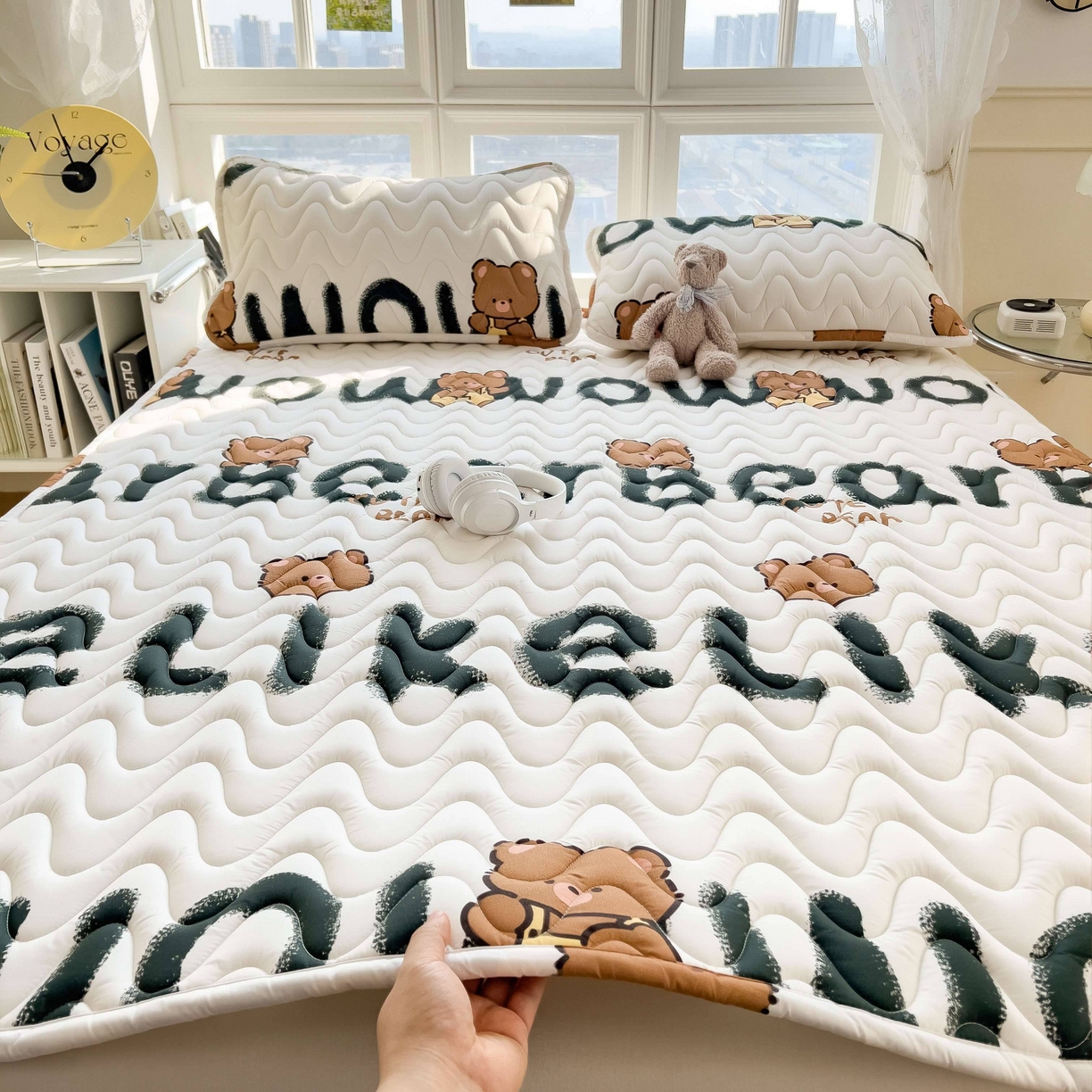 希廷顿 2026新款印花夹棉防水床垫 luck熊
