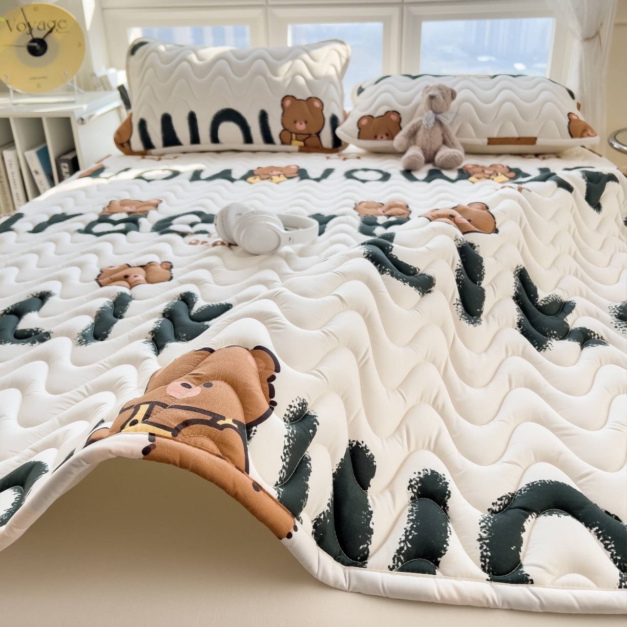 91家纺网 家纺一手货源 找家纺 希廷顿 2026新款印花夹棉防水床垫 luck熊