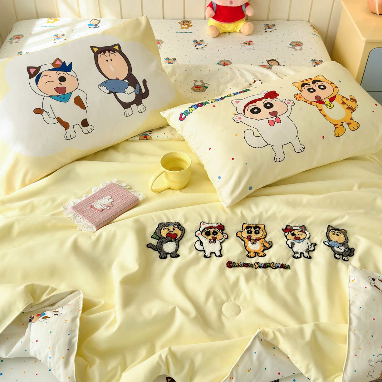 91家纺网 家纺一手货源 找家纺 （总）一霖家纺 2026新款高克重云朵棉正版蜡笔小新夏凉被空调被夏被四件套  小红书热推爆款