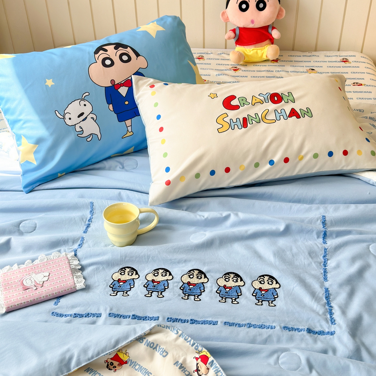 一霖家纺 2026新款高克重云朵棉正版蜡笔小新夏凉被空调被夏被四件套  小红书热推爆款 夏被-小新BIUBIU