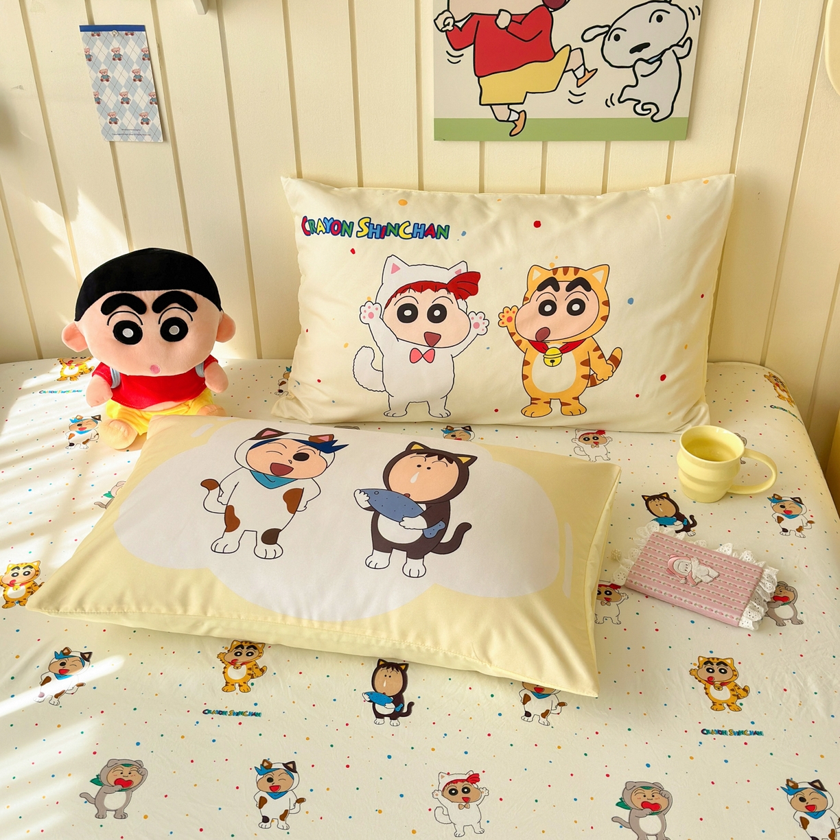 91家纺网 家纺一手货源 找家纺 一霖家纺 2026新款高克重云朵棉正版蜡笔小新夏凉被空调被夏被四件套  小红书热推爆款 夏被-小新变装秀