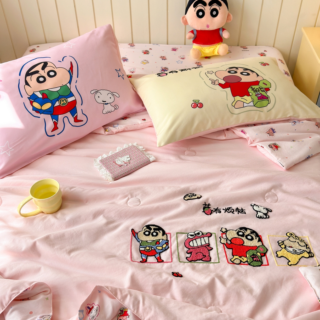 一霖家纺 2026新款高克重云朵棉正版蜡笔小新夏凉被空调被夏被四件套  小红书热推爆款 夏被-小新莓有烦恼