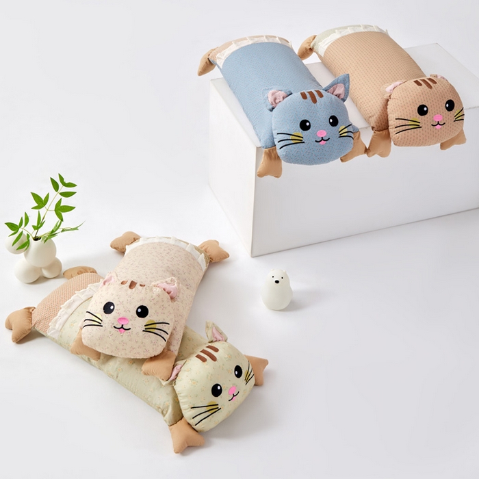 91家纺网 家纺一手货源 找家纺 （总）蔻眠 发财猫-全棉卡通荞麦枕头儿童学生成人护颈枕芯