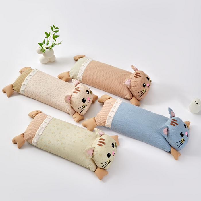 91家纺网 家纺一手货源 找家纺 （总）蔻眠 发财猫-全棉卡通荞麦枕头儿童学生成人护颈枕芯