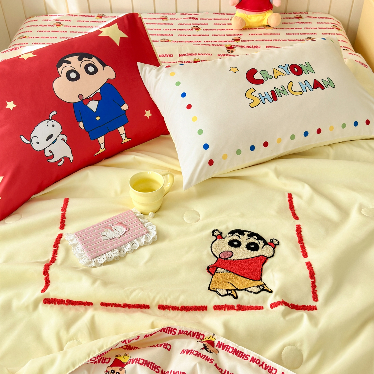 一霖家纺 2026新款高克重云朵棉正版蜡笔小新夏凉被空调被夏被四件套  小红书热推爆款 夏被-嗨皮小新