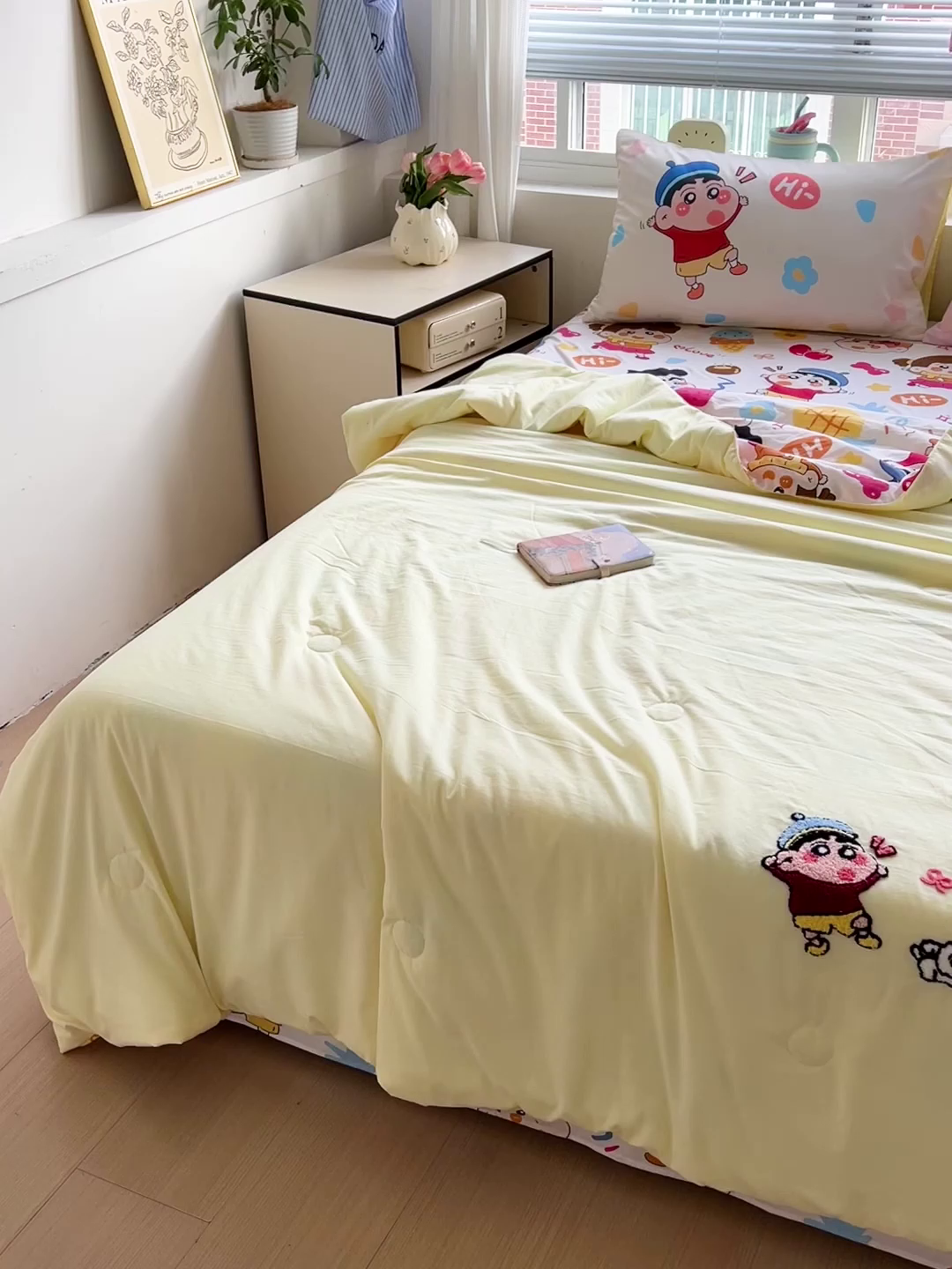 91家纺网 家纺一手货源 找家纺 一霖家纺 2026新款高克重云朵棉正版蜡笔小新夏凉被空调被夏被四件套  小红书热推爆款 夏被-小新小奎的爱情