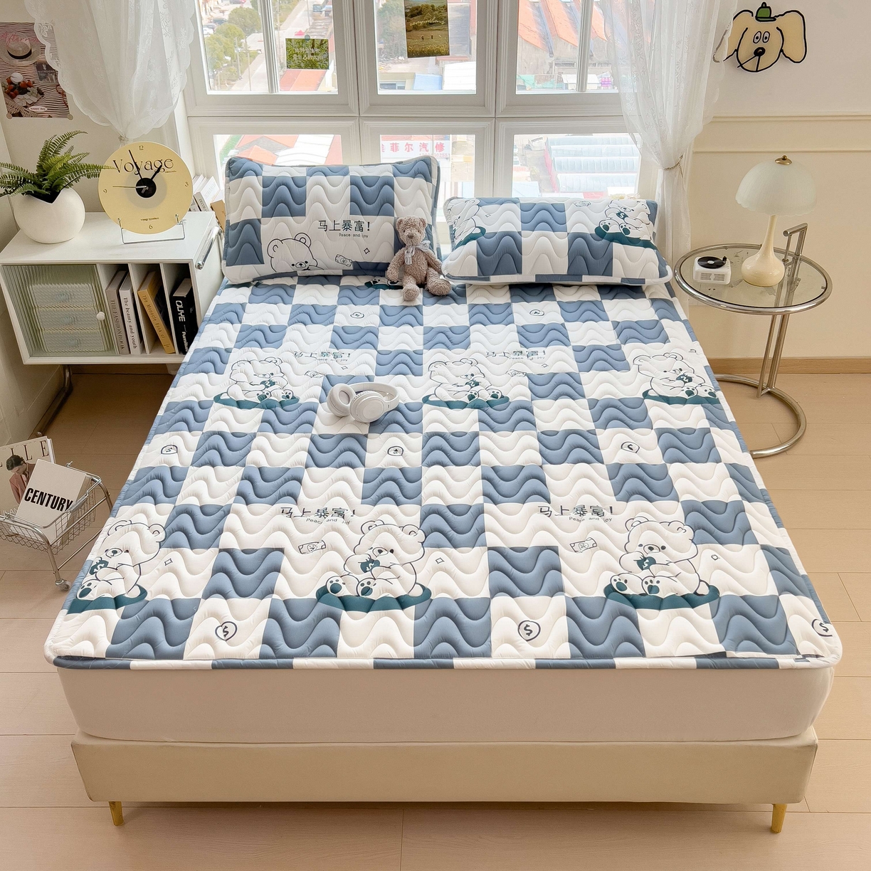 91家纺网 家纺一手货源 找家纺 希廷顿 2026新款印花夹棉防水床垫 马上暴富