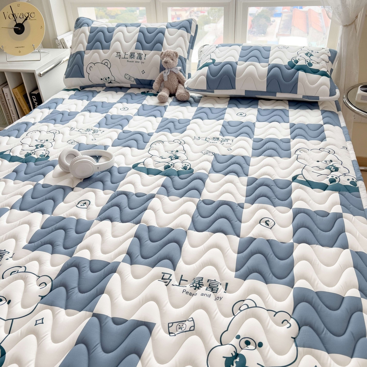 91家纺网 家纺一手货源 找家纺 希廷顿 2026新款印花夹棉防水床垫 马上暴富