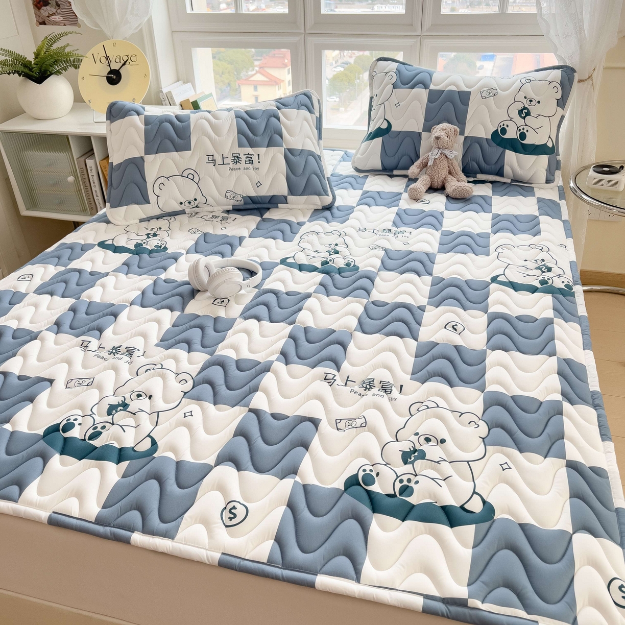 91家纺网 家纺一手货源 找家纺 希廷顿 2026新款印花夹棉防水床垫 马上暴富