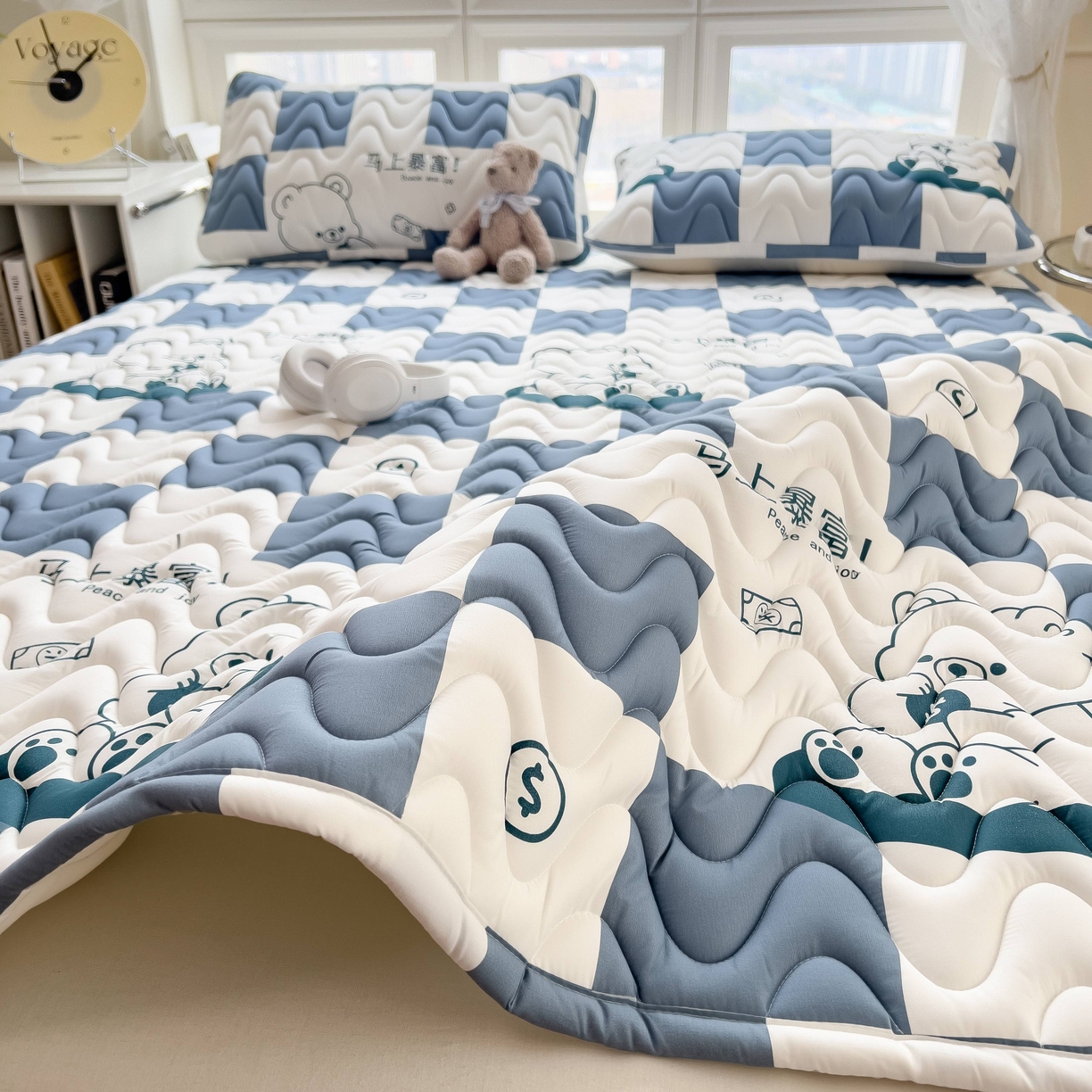 91家纺网 家纺一手货源 找家纺 希廷顿 2026新款印花夹棉防水床垫 马上暴富