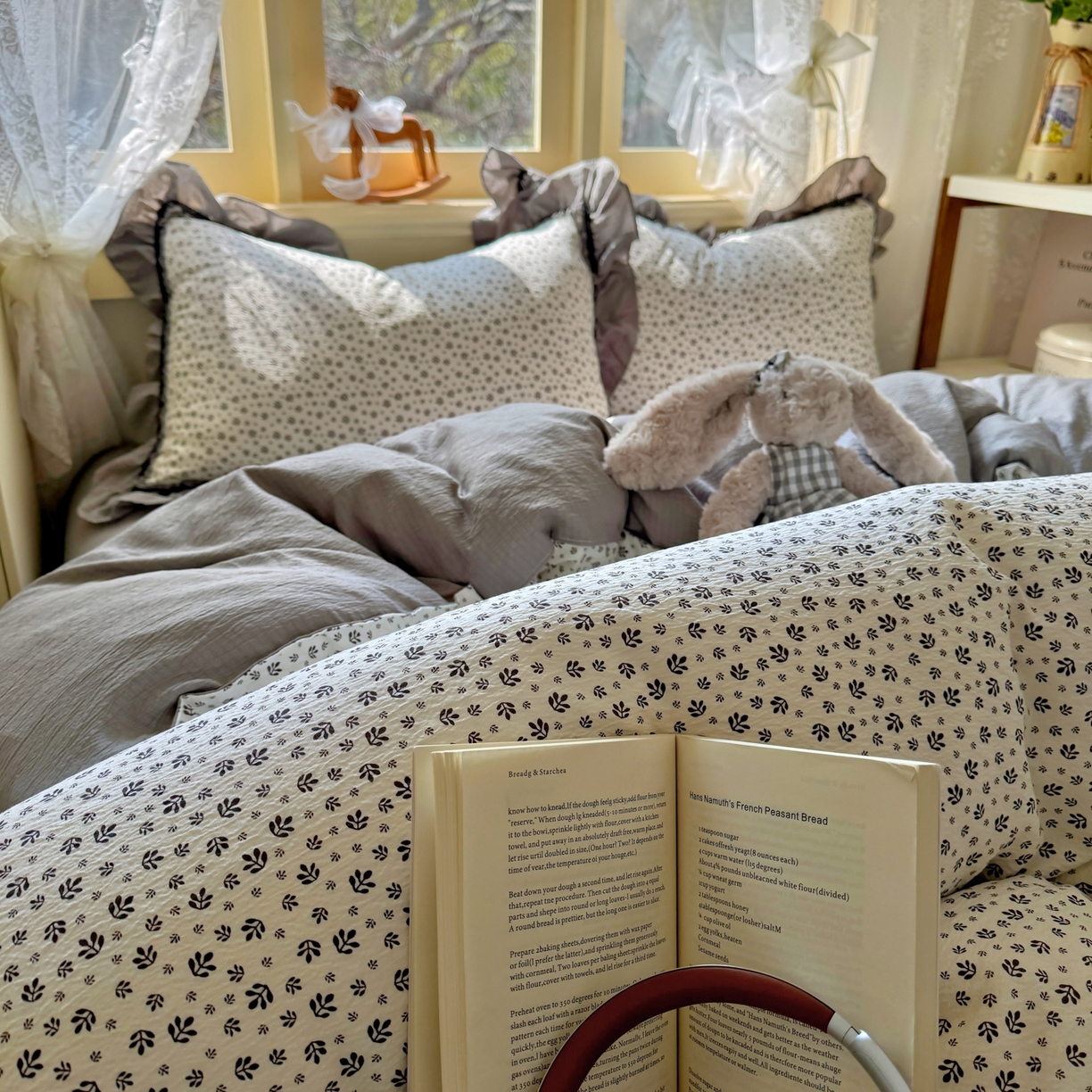 91家纺网 家纺一手货源 找家纺 芭比蔓家纺 2026春夏新款皱皱纱印花四件套 花海迷情