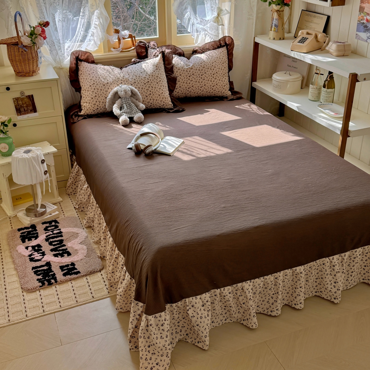 91家纺网 家纺一手货源 找家纺 芭比蔓家纺 2026春夏新款皱皱纱印花四件套 恋夏