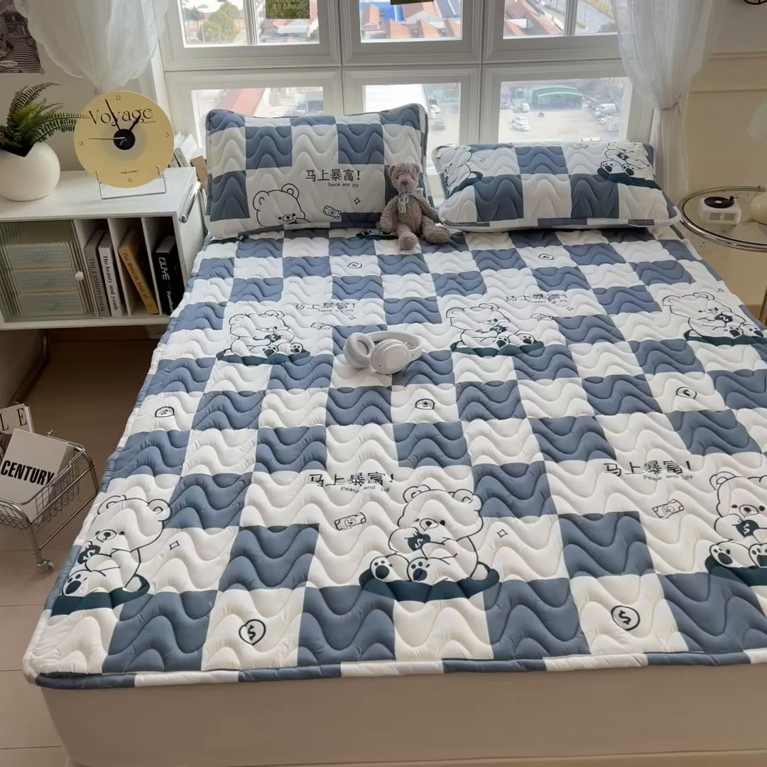 91家纺网 家纺一手货源 找家纺 希廷顿 2026新款印花夹棉防水床垫 马上暴富