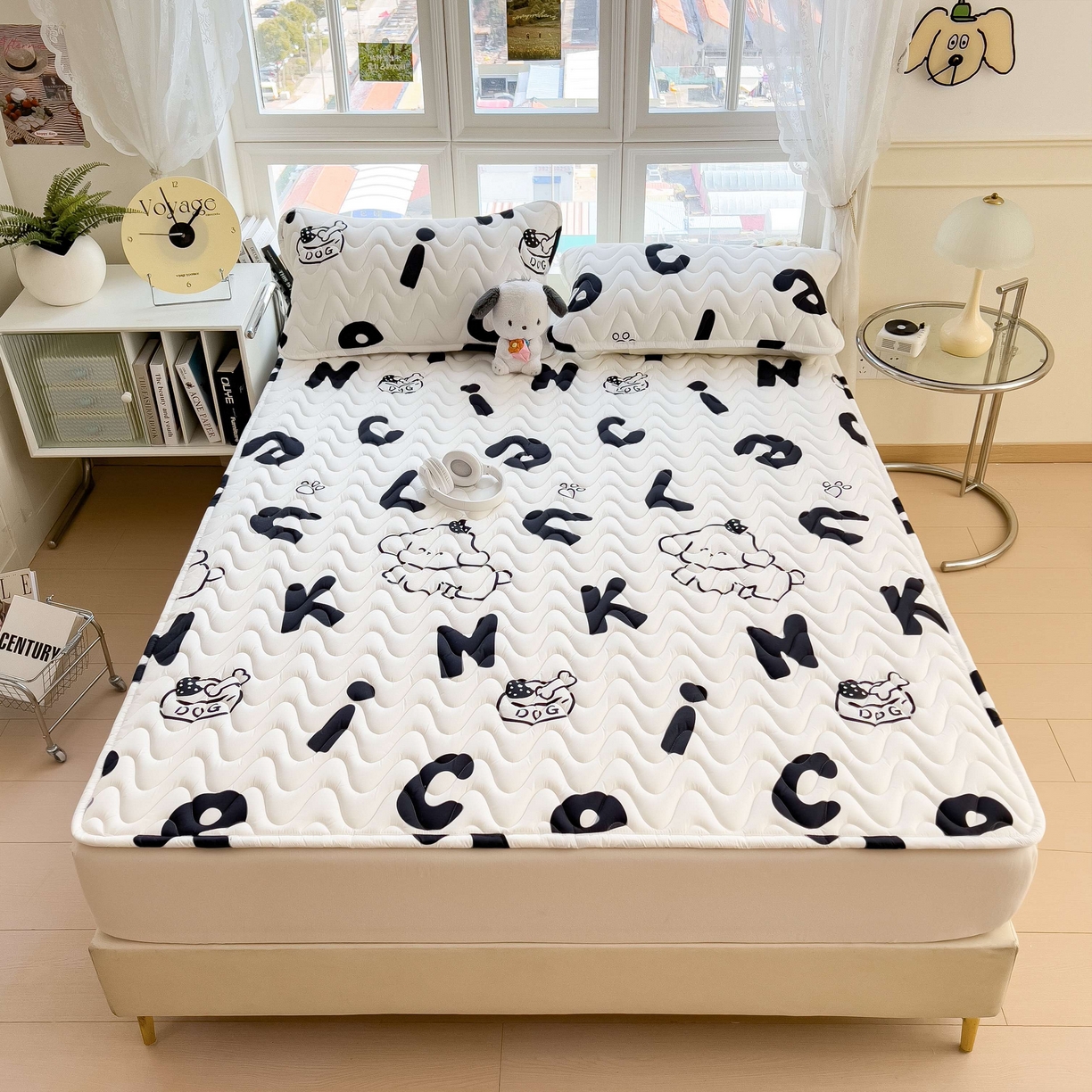91家纺网 家纺一手货源 找家纺 希廷顿 2026新款印花夹棉防水床垫 萌宠狗