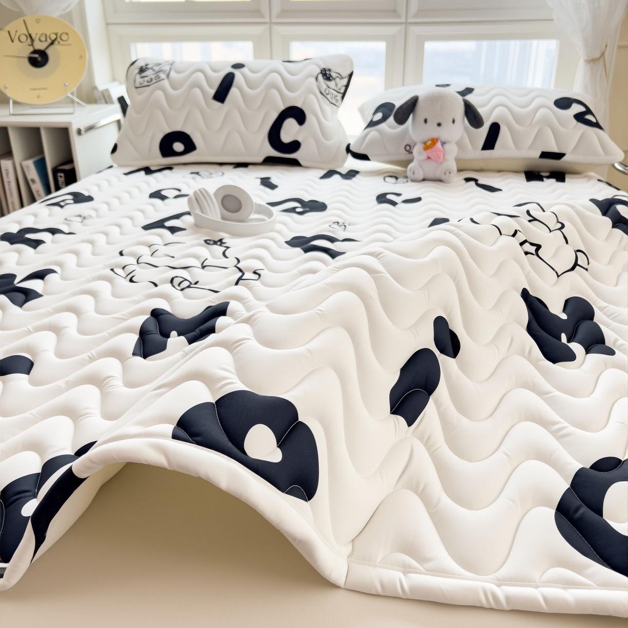 91家纺网 家纺一手货源 找家纺 希廷顿 2026新款印花夹棉防水床垫 萌宠狗