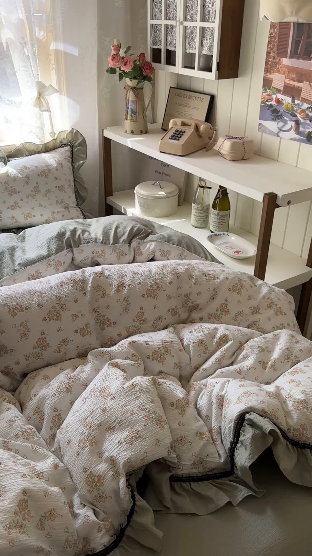 91家纺网 家纺一手货源 找家纺 芭比蔓家纺 2026春夏新款皱皱纱印花四件套 云梦