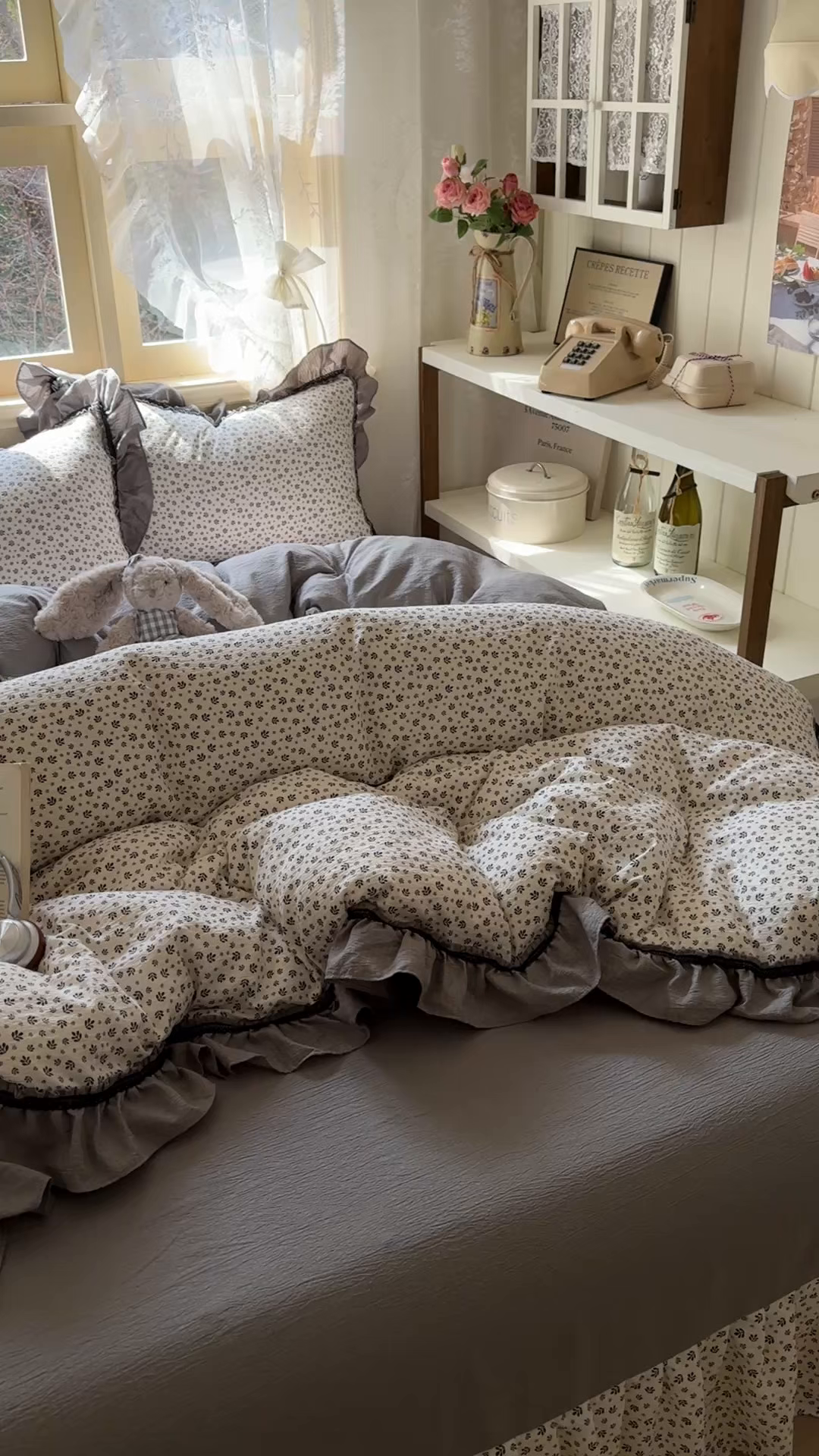 91家纺网 家纺一手货源 找家纺 芭比蔓家纺 2026春夏新款皱皱纱印花四件套 花海迷情