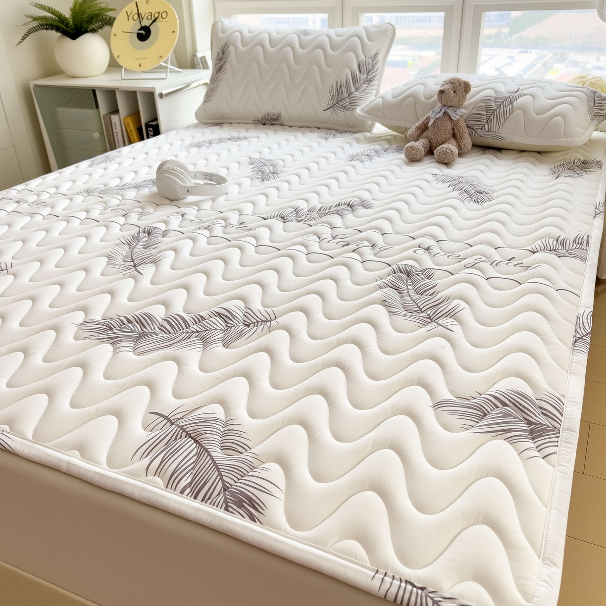 91家纺网 家纺一手货源 找家纺 希廷顿 2026新款印花夹棉防水床垫 梦幻森林