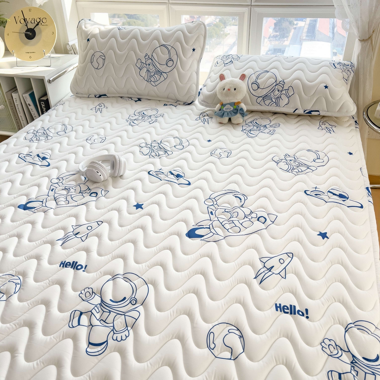 91家纺网 家纺一手货源 找家纺 希廷顿 2026新款印花夹棉防水床垫 太空人