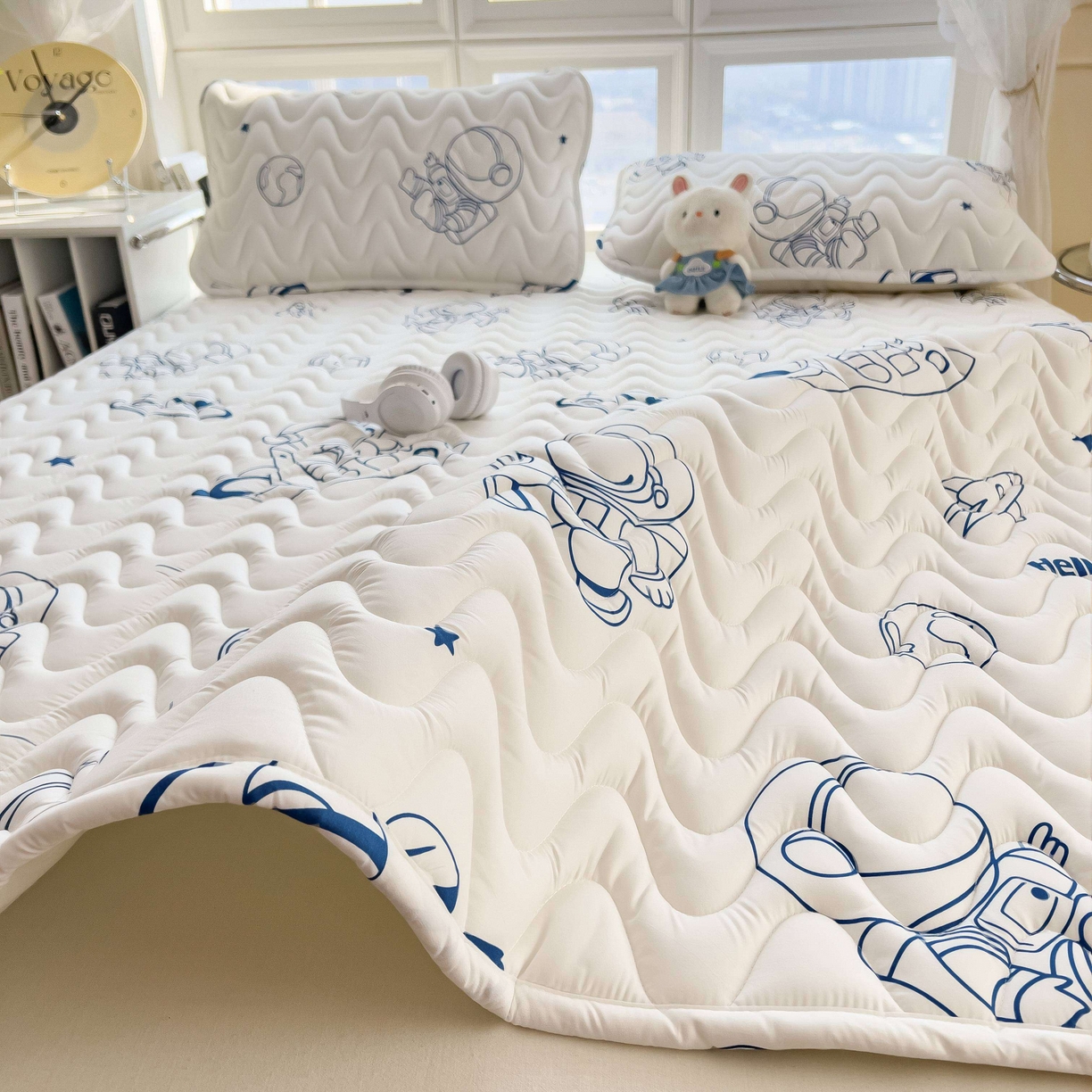 91家纺网 家纺一手货源 找家纺 希廷顿 2026新款印花夹棉防水床垫 太空人