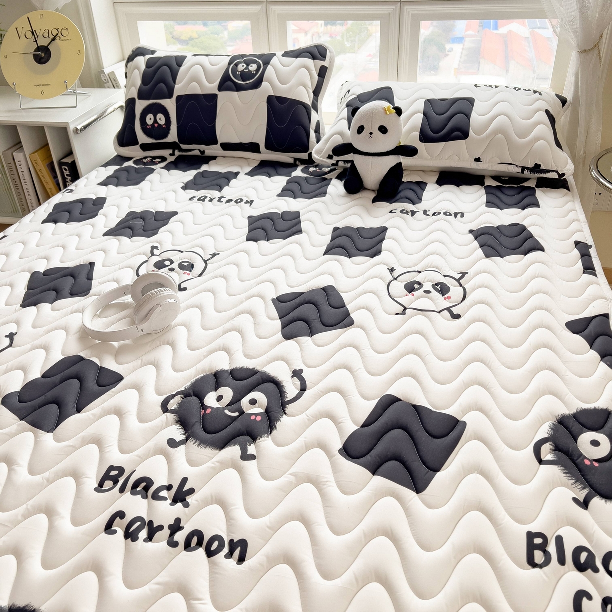 91家纺网 家纺一手货源 找家纺 希廷顿 2026新款印花夹棉防水床垫 小煤球