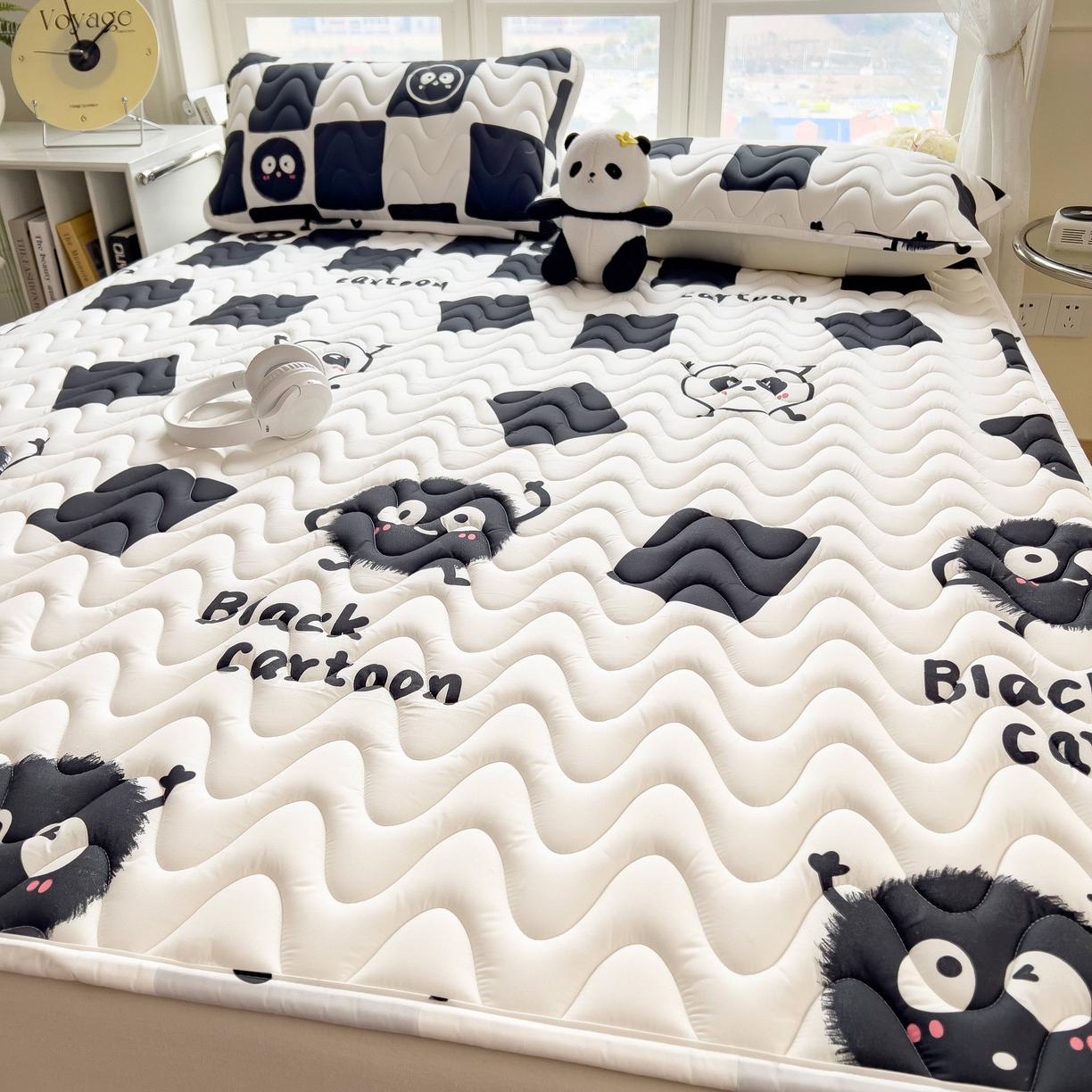 91家纺网 家纺一手货源 找家纺 希廷顿 2026新款印花夹棉防水床垫 小煤球