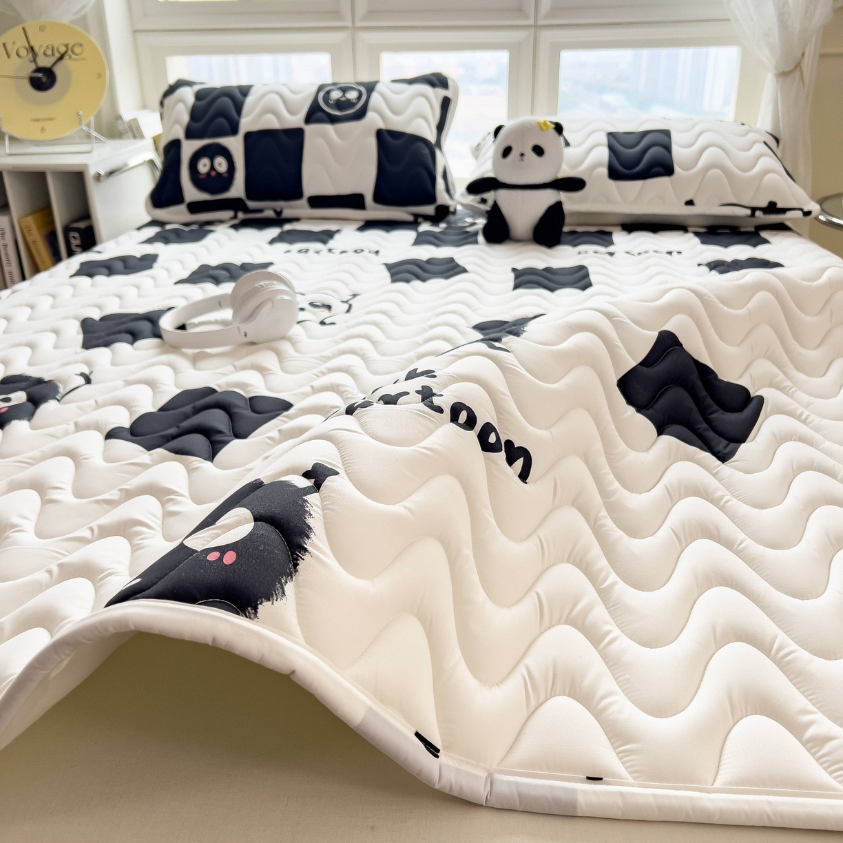 91家纺网 家纺一手货源 找家纺 希廷顿 2026新款印花夹棉防水床垫 小煤球