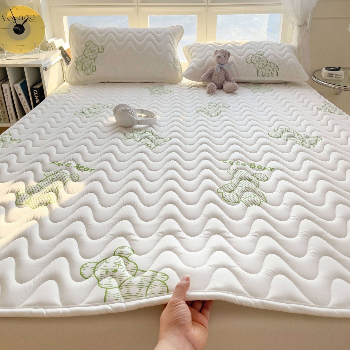 希廷顿 2026新款印花夹棉防水床垫 熊本熊