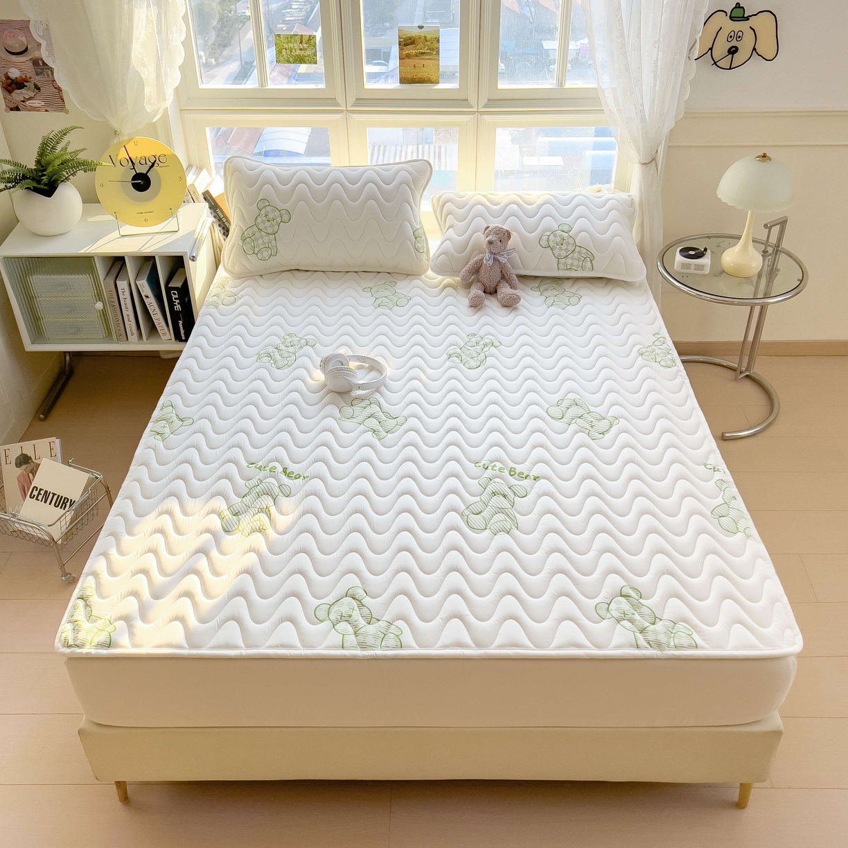 91家纺网 家纺一手货源 找家纺 希廷顿 2026新款印花夹棉防水床垫 熊本熊