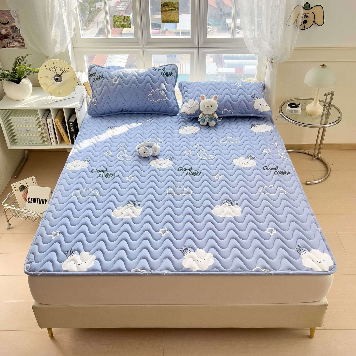 91家纺网 家纺一手货源 找家纺 希廷顿 2026新款印花夹棉防水床垫 云之恋