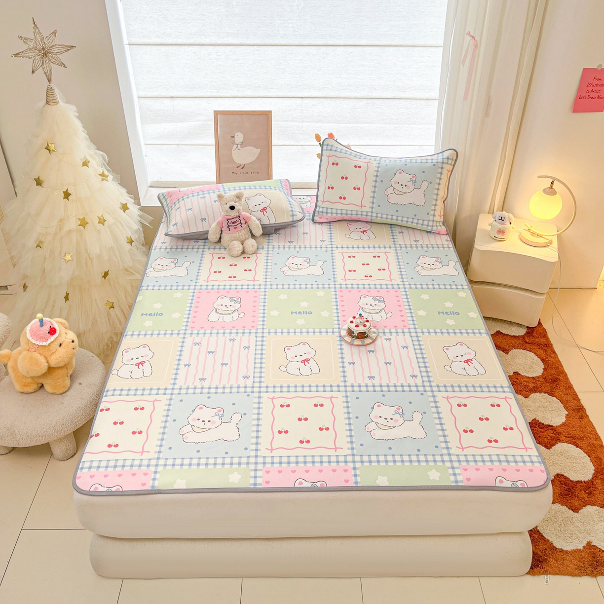 91家纺网 家纺一手货源 找家纺 川悦生活 2026新款凉感冰丝席大床小阪冰丝凉席 席画画西高地