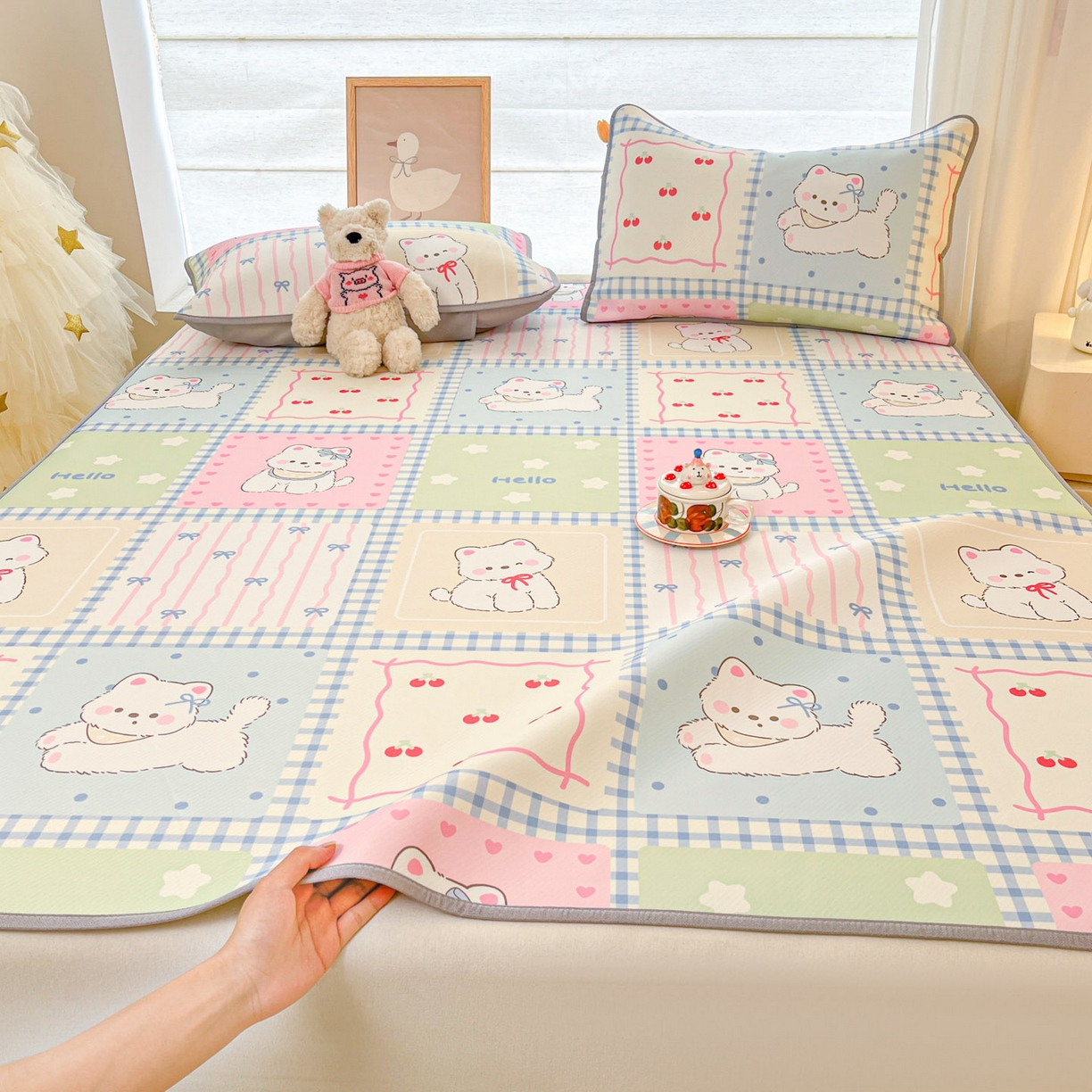 91家纺网 家纺一手货源 找家纺 川悦生活 2026新款凉感冰丝席大床小阪冰丝凉席 席画画西高地