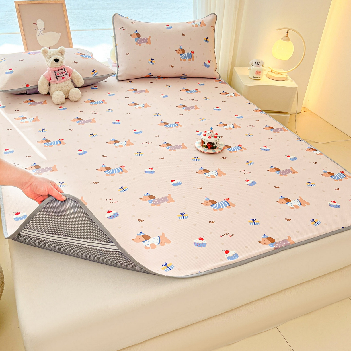 91家纺网 家纺一手货源 找家纺 川悦生活 2026新款凉感冰丝席大床小阪冰丝凉席 席可乐腊肠