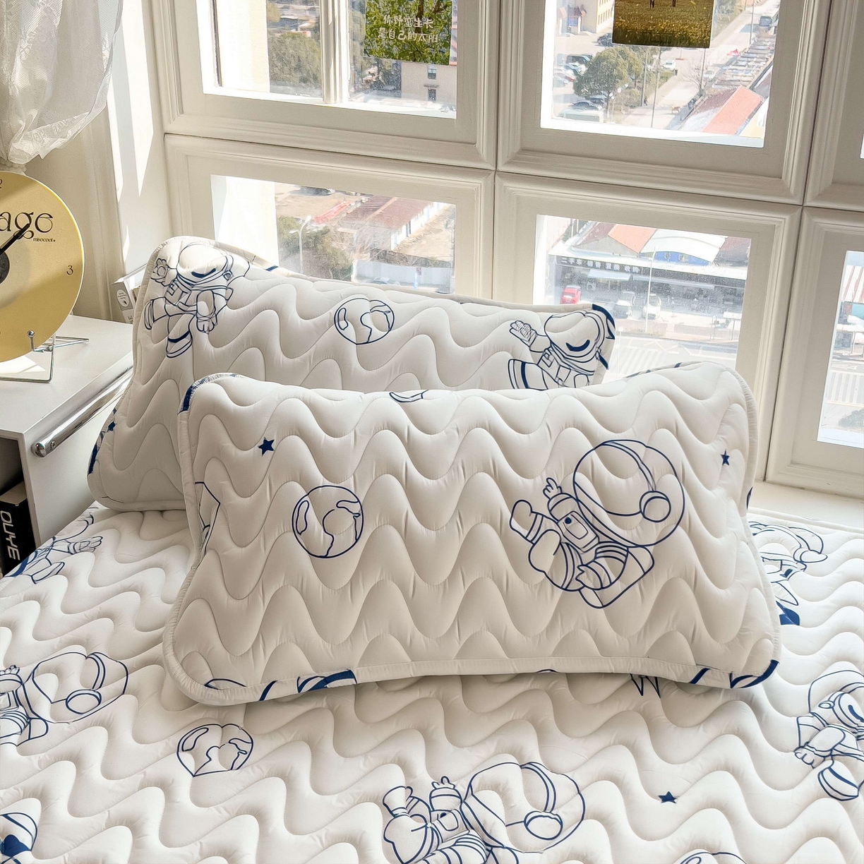 希廷顿 2026新款印花夹棉枕套单枕套枕套单件 太空人