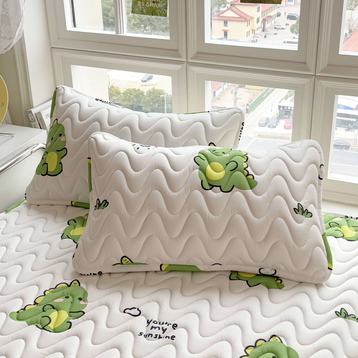 希廷顿 2026新款印花夹棉枕套单枕套枕套单件 小恐龙