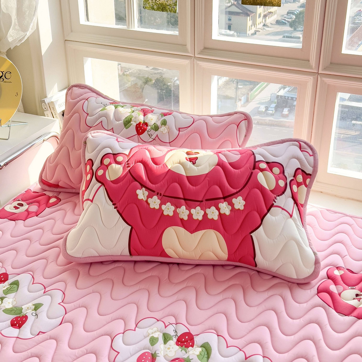 希廷顿 2026新款印花夹棉枕套单枕套枕套单件 草莓熊