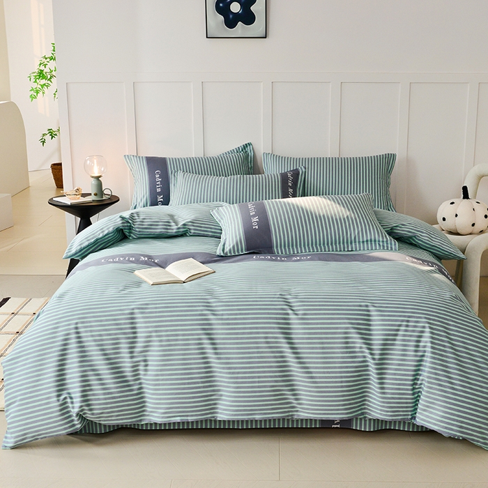 91家纺网 家纺一手货源 找家纺 登登 2024新款直播爆款清新风纯棉全棉三四件套 克罗伊